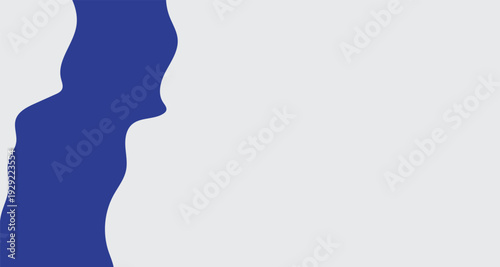 Abstract vector illustration of a young woman profile silhouette in blue featuring a beauty fashion icon with artistic hair details on a black background