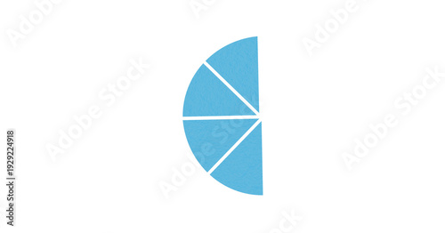 Free Download A light blue semicircular paper surface, a flat geometric shape, placed on a transparent background. - GFXLoad