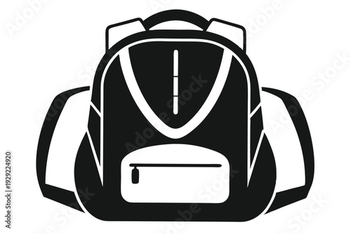 backpack silhouette line art vector illustration
