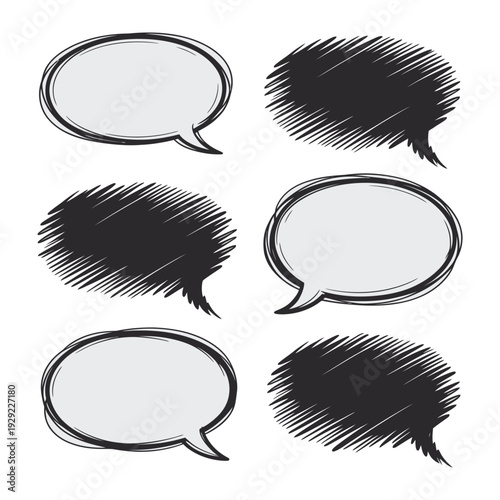 Speech Bubble Collection: An assortment of speech bubbles, each with a unique design, ready to convey thoughts, ideas, and messages, offering versatility for your visual communication needs.