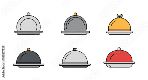 Platter Line art clean elegant color illustration