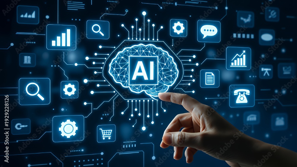 Fototapeta premium AI Integration: Smart Technology Solutions for Modern Business Efficiency