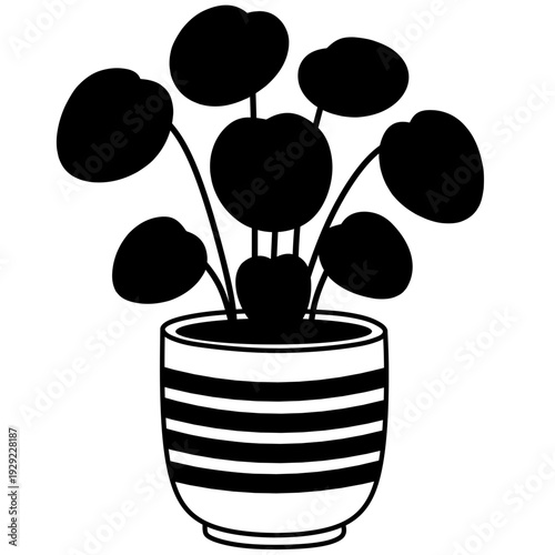 Aesthetic ornamental plant silhouettes