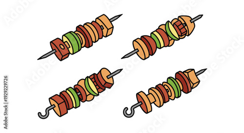 Kebab Skewer Line creative smooth color