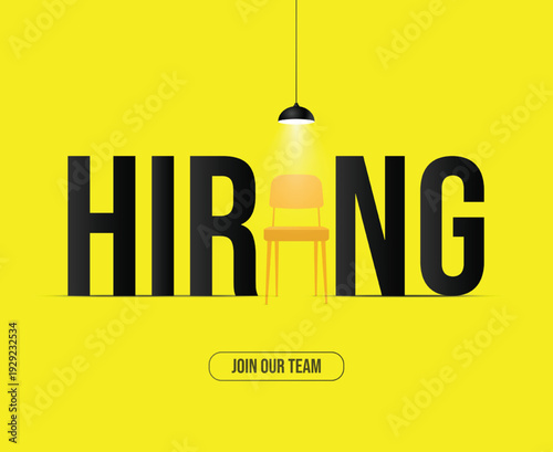 We are hiring. We're hiring creative concept. Hiring creative work. open vacancy design template, Hiring social media poster Template