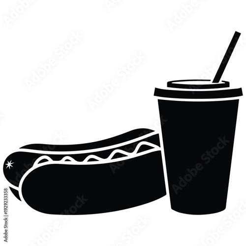 Hot dog and soda cup combo for casual dining