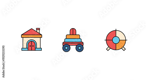 Playroom Line art creative shape color illustration