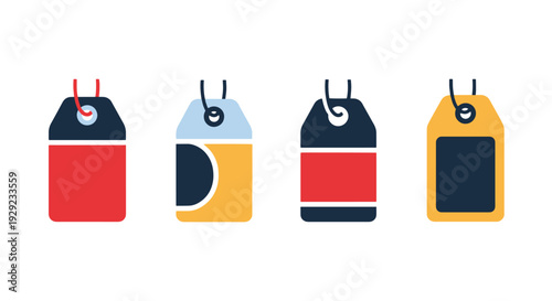 Paper tag Line art simple minimal color illustration