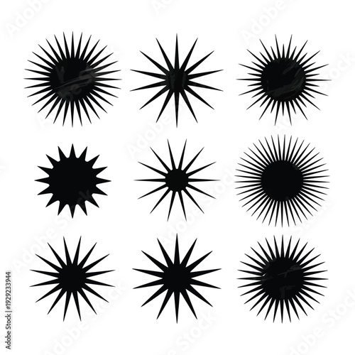 Starburst Icon Collection: A collection of various starburst icons, perfect for adding a touch of brilliance and flair to your design projects.