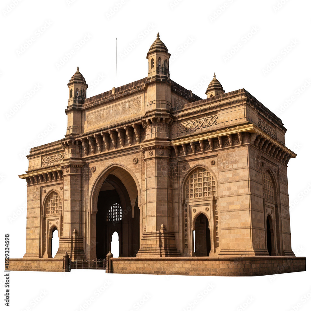 Obraz premium The iconic gateway of india standing tall at the waterfront in mumbai.