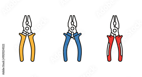 Pliers Line art abstract digital color