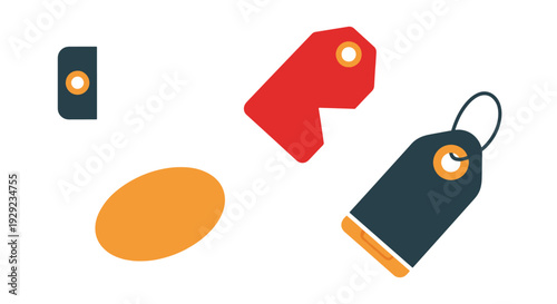 Paper tag Line art soft color vector design