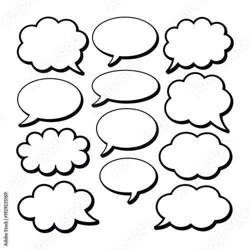 Communication Bubbles: A collection of various speech bubbles, each ready to convey thoughts, ideas, and dialogues.