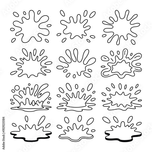 Ink Splatters: A collection of various ink blot and ink splash in different shape and size, great for any design.