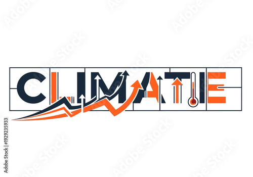 Conceptual graphic visualizing the urgency of climate change, featuring rising temperature trends and environmental impact awareness.