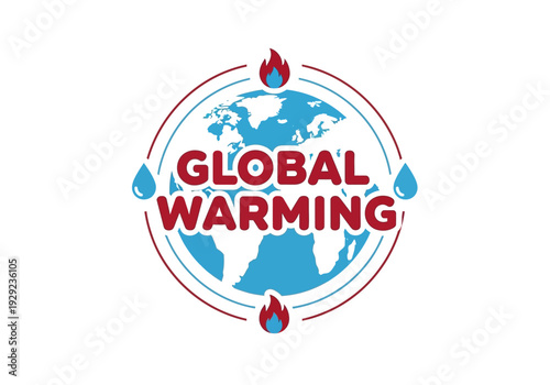 Illustrative concept of global warming and climate change impacts on Earth, symbolizing environmental challenges and planetary health.