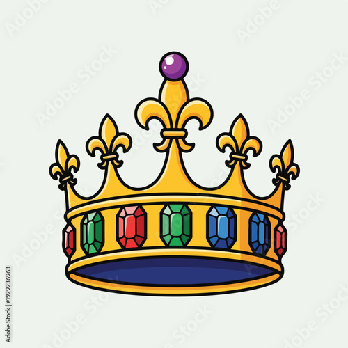 A regal golden crown adorned with jewels and fleur-de-lis