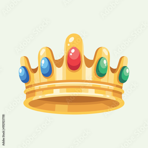 A regal, golden crown with colorful gems, fit for royalty