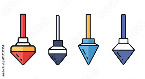 Plumb Bob Line art modern abstract color illustration