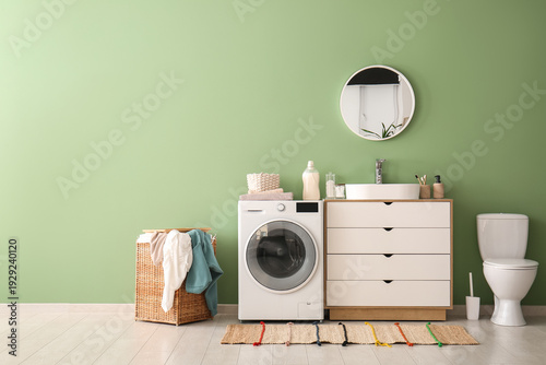Modern washing machine, toi...
