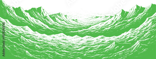 Abstract Green Ocean Waves: An abstract, stylized representation of ocean waves rendered in a vibrant green hue, evoking a sense of natural energy and vastness.