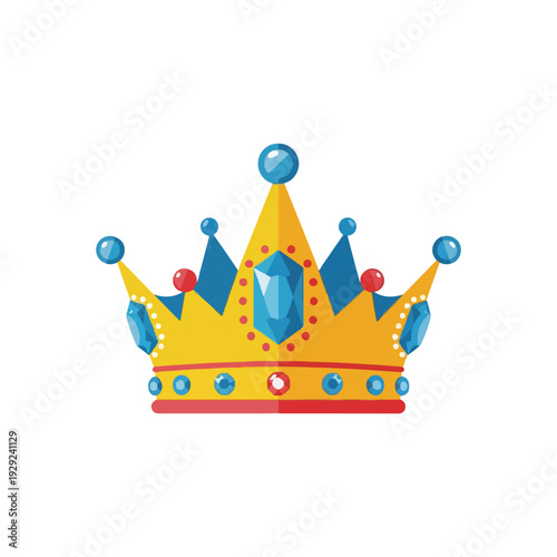 A regal illustration of a golden crown with jewels