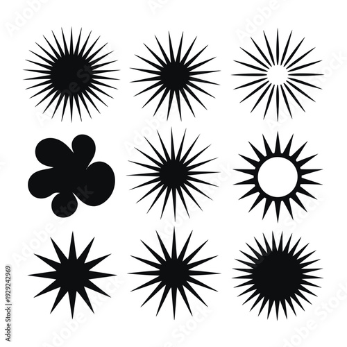 Obraz na plátne Geometric Sunburst Patterns: A collection of striking sunburst designs, perfect for adding a touch of energy and dynamism to any project
