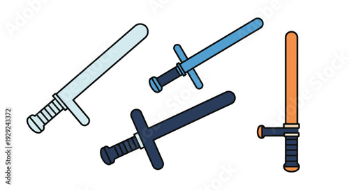 Police Baton Line clean colorful art