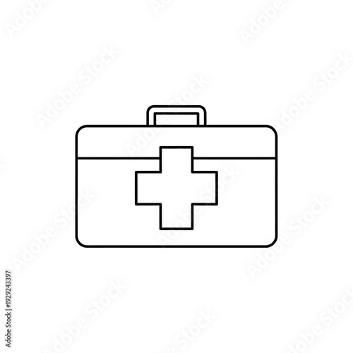 First Aid Kit Icon: Medical Emergency Box with Cross Symbol