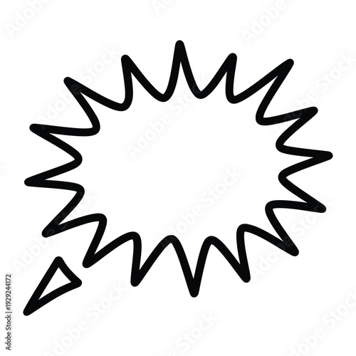 Speech Bubble Silhouette: A minimalist black outline speech bubble on display, perfect for conveying messages or representing thoughts, ideas, or communication.