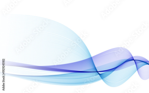 青と紫のグラデーションが重なり合う抽象ウェーブ背景｜流動感と透明感を表現した未来的で洗練されたラインデザインイラスト素材