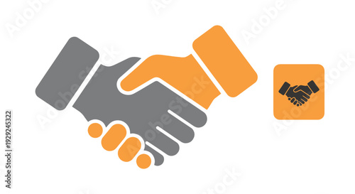 Partnership badge soft tone color illustration