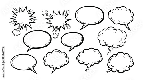 Comic Speech Bubbles: A collection of dynamic comic speech bubbles, ready to inject visual storytelling into your designs.