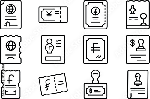 Set of 10 currency icons vector