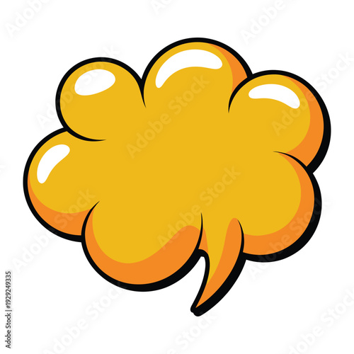 Speech Bubble: A vibrant, comic-style speech bubble, perfect for conveying thoughts, ideas, or dialogue. Capturing the essence of communication.