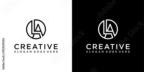 LA or AL initial letter logo design vector template