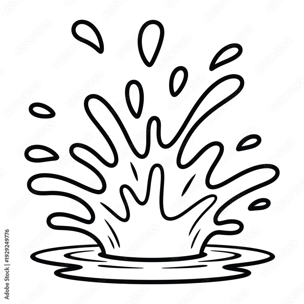 Obraz premium Water Splash: A captivating illustration showcases a splash of water, depicting the dynamic movement and energy of the liquid as it interacts with the surrounding area.