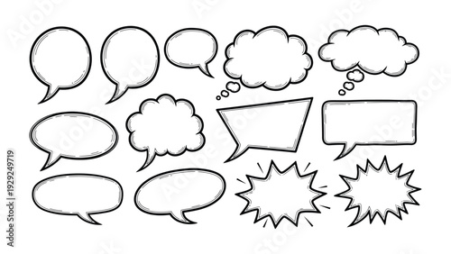 Comic Bubbles: A collection of various comic speech bubbles ready to add dynamic dialogues or inner thoughts to your creative projects.