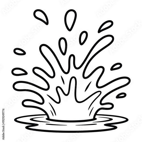 Water Splash: A captivating illustration showcases a splash of water, depicting the dynamic movement and energy of the liquid as it interacts with the surrounding area.