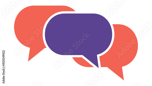 Dialogue Bubbles Illustration: A graphic illustration of speech bubbles symbolizing communication, conversation, and ideas exchange.