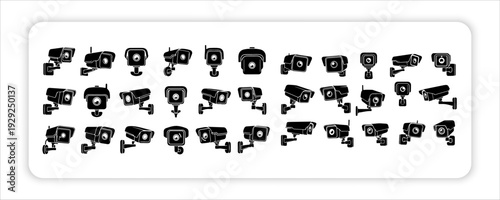 A camera icon vector set. Photo illustration sign.  Focus mark Photo studio symbol. Photo session logo.