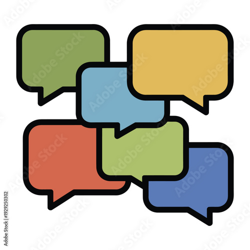 Conversational Complexity: A network of interconnected speech bubbles, each painted with vibrant hues, represents a multitude of voices in a rich dialogue.