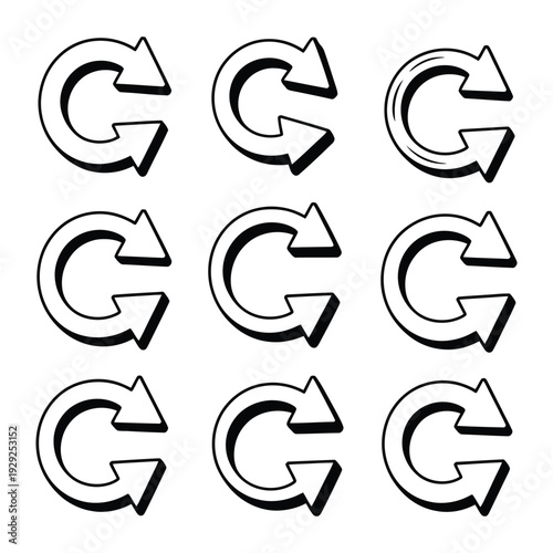 Arrows of Redirection: A collection of various hand-drawn, circular arrows, each pointing in a loop, symbolizing processes, regeneration, or simply pointing a way.