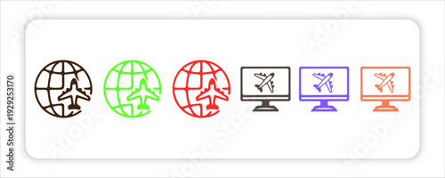 Global Language Translation Icon Set – Multilingual Website Localization Concept with Globe Symbols,  Computer Translation Interface, International Communication and Digital Language Switch