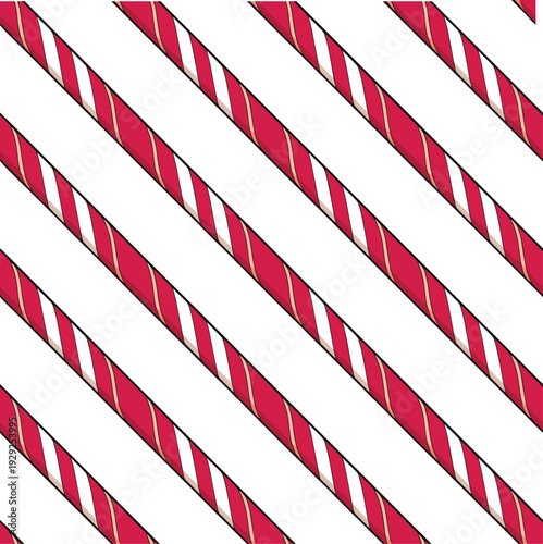 Parallel diagonal red and white striped bars optical illusion pattern, abstract geometric design, visual perception artwork, modern educational background concept