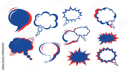 Speech Bubbles Compilation: A vibrant array of diverse speech bubbles bursts forth, each ready to convey thought, idea, or a touch of comic charm.