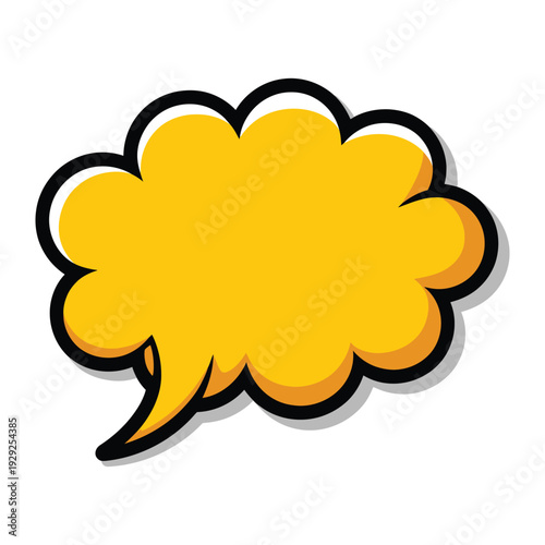 Yellow Speech Bubble: This is an eye-catching speech bubble, with vibrant yellow color, ideal for conveying thoughts, ideas, or messages.