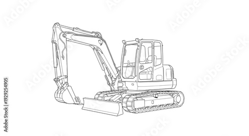 Excavator Machine Heavy Equipment Illustration 4.