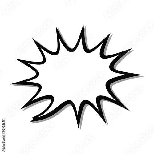 Burst of Thought: A graphic illustration showcases a black outlined burst, symbolizing expression. It's a visual metaphor for explosive ideas and creative concepts. 