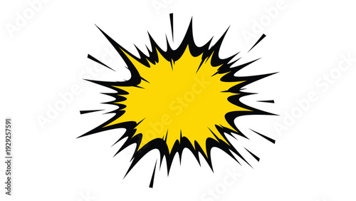 Explosive Burst: A vibrant yellow starburst illustration, a dynamic visual element perfect for conveying energy, impact, and excitement.